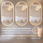 Oval Pill 450 x 900 Touchless LED Mirror - Three Light Temperatures - Acqua Bathrooms
