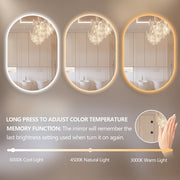 Oval Pill Touchless 600 x 900 LED Mirror - Three Light Temperatures - Acqua Bathrooms