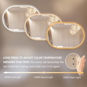 Oval Pill Touchless 900 x 600 LED Mirror - Three Light Temperatures - Acqua Bathrooms