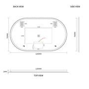 Indulge | Oval Pill Touchless 1200 x 700 LED Mirror - Three Light Temperatures - Acqua Bathrooms