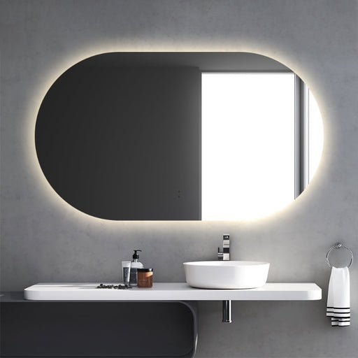 Indulge | Oval Pill Touchless 1200 x 700 LED Mirror - Three Light Temperatures - Acqua Bathrooms