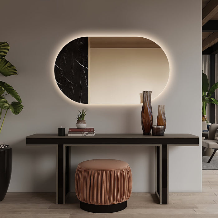 Oval Pill Touchless 1200 x 700 LED Mirror - Three Light Temperatures - Acqua Bathrooms