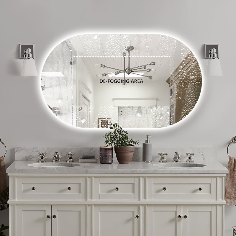 Oval Pill Touchless 1200 x 700 LED Mirror - Three Light Temperatures - Acqua Bathrooms