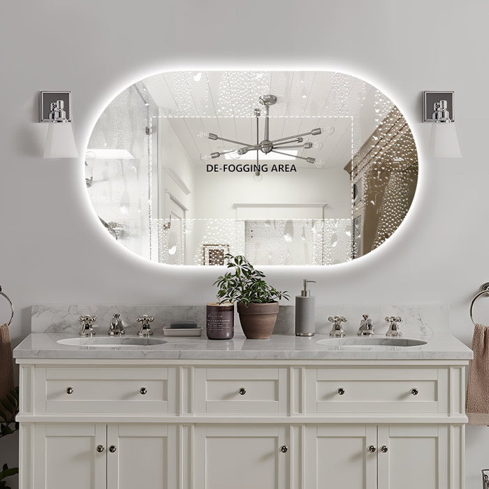 Oval Pill Touchless 1200 x 700 LED Mirror - Three Light Temperatures - Acqua Bathrooms