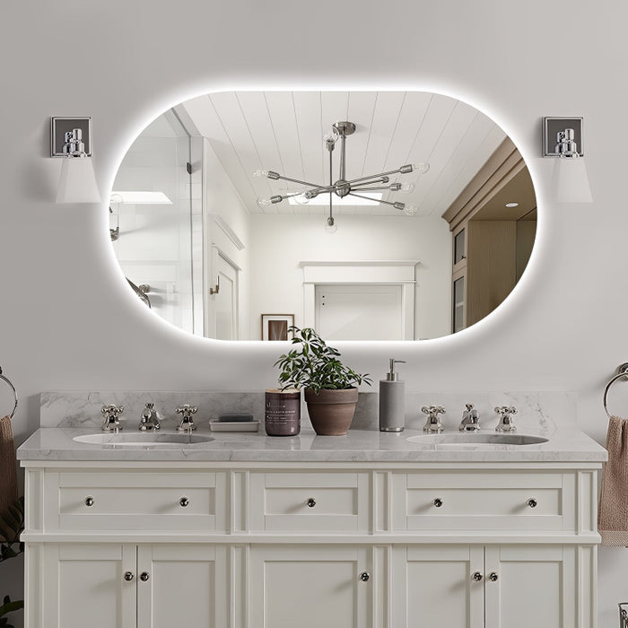 Oval Pill Touchless 1200 x 700 LED Mirror - Three Light Temperatures - Acqua Bathrooms