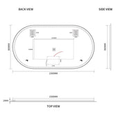 Indulge | Oval Pill Touchless 1500 x 800 LED Mirror - Three Light Temperatures - Acqua Bathrooms