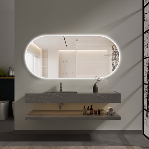 Oval Pill Touchless 1800 x 800 LED Mirror - Three Light Temperatures - Acqua Bathrooms