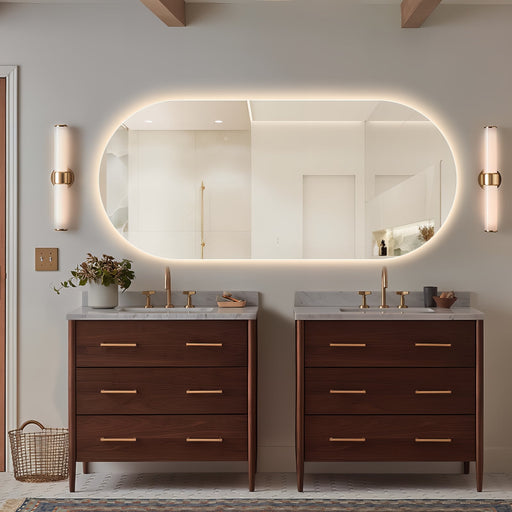 Oval Pill Touchless 1800 x 800 LED Mirror - Three Light Temperatures - Acqua Bathrooms