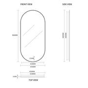 Indulge | Oval Pill Touchless Back-Lit Matte Black LED Mirror - Three Light Temperatures - Acqua Bathrooms