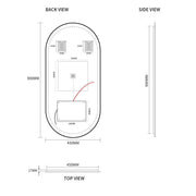 Indulge | Oval Pill Touchless LED Mirror - Three Light Temperatures - Acqua Bathrooms