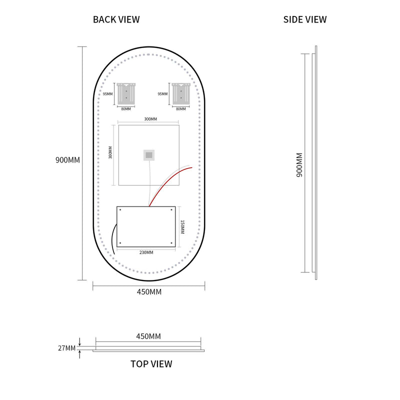 Indulge | Oval Pill Touchless LED Mirror - Three Light Temperatures - Acqua Bathrooms