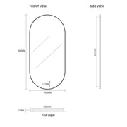 Indulge | Oval Pill Touchless LED Mirror - Three Light Temperatures - Acqua Bathrooms