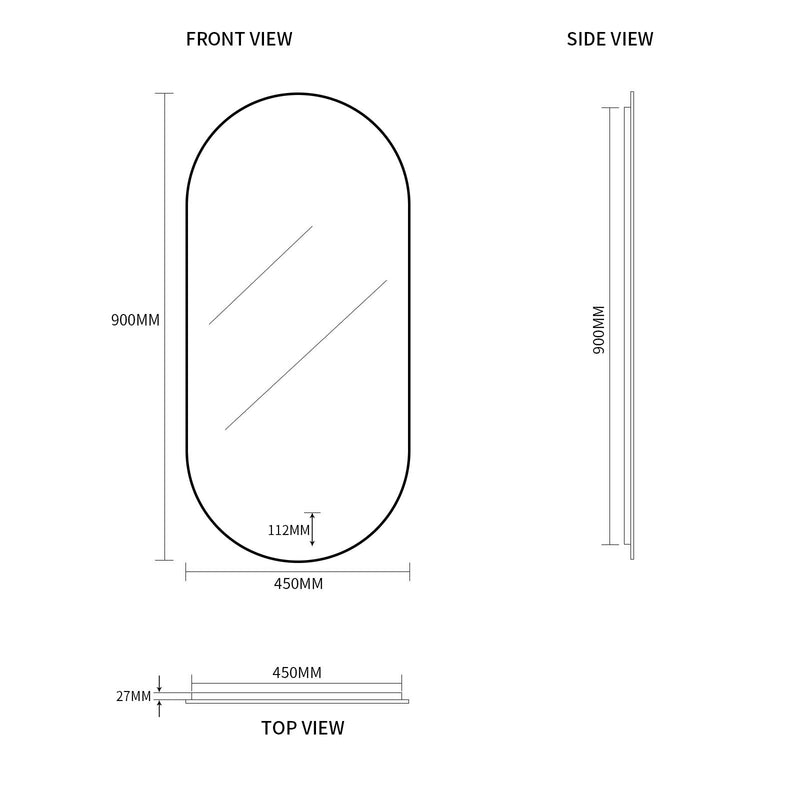 Indulge | Oval Pill Touchless LED Mirror - Three Light Temperatures - Acqua Bathrooms