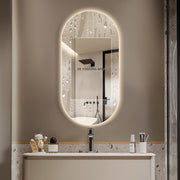 Oval Pill 450 x 900 Touchless LED Mirror - Three Light Temperatures - Acqua Bathrooms