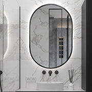Indulge | Oval Pill Touchless Back-Lit 600 x 900 Matte Black LED Mirror - Three Light Temperatures - Acqua Bathrooms