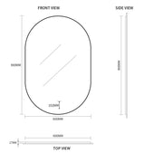 Indulge | Oval Pill Touchless 600 x 900 LED Mirror - Three Light Temperatures - Acqua Bathrooms