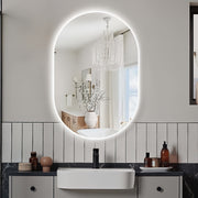 Oval Pill Touchless 600 x 900 LED Mirror - Three Light Temperatures - Acqua Bathrooms