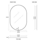 Indulge | Oval Pill Touchless Back-Lit 600 x 900 Matte Black LED Mirror - Three Light Temperatures - Acqua Bathrooms