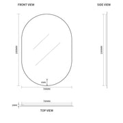 Indulge | Oval Pill Touchless 700 x 1000 LED Mirror - Three Light Temperatures - Acqua Bathrooms