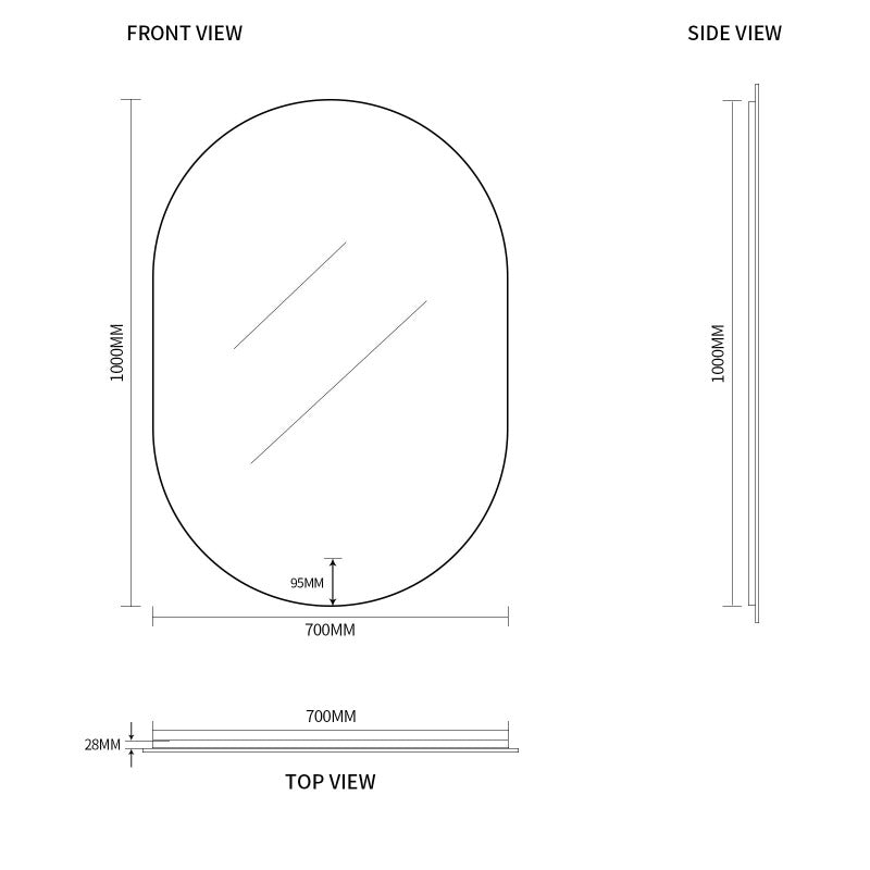Indulge | Oval Pill Touchless 700 x 1000 LED Mirror - Three Light Temperatures - Acqua Bathrooms