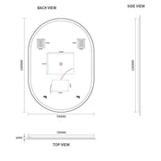 Indulge | Oval Pill Touchless 700 x 1000 LED Mirror - Three Light Temperatures - Acqua Bathrooms