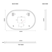 Indulge | Oval Pill Touchless 900 x 600 LED Mirror - Three Light Temperatures - Acqua Bathrooms