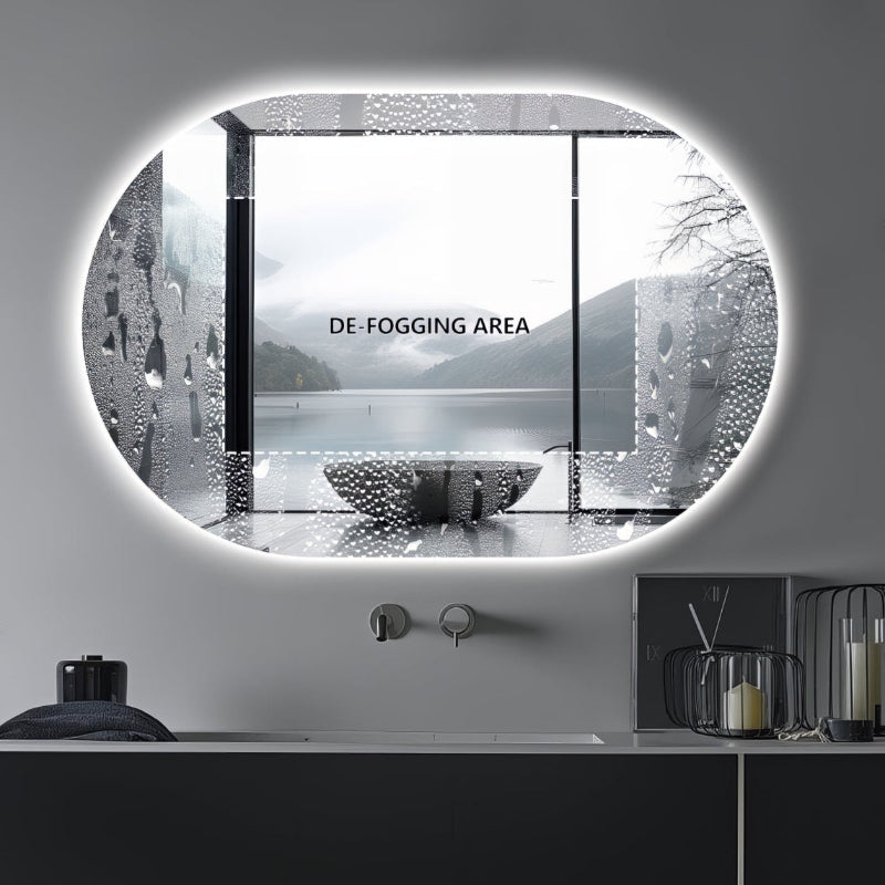 Oval Pill Touchless 900 x 600 LED Mirror - Three Light Temperatures - Acqua Bathrooms
