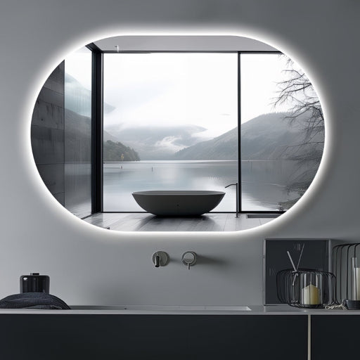 Oval Pill Touchless 900 x 600 LED Mirror - Three Light Temperatures - Acqua Bathrooms