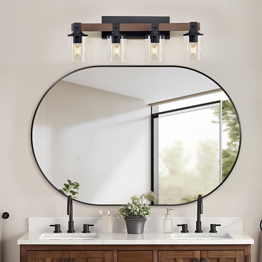 Oval Matte Black 1200 x 800 Framed Mirror - Acqua Bathrooms