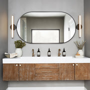 Oval Matte Black 1500 x 800 Framed Mirror - Acqua Bathrooms