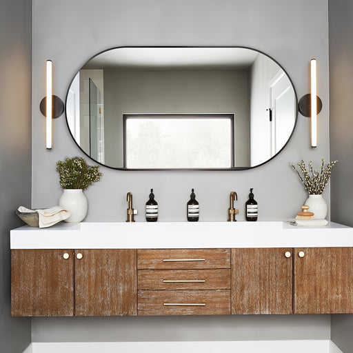 Oval Matte Black 1500 x 800 Framed Mirror - Acqua Bathrooms