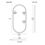 Indulge | Oval Matte Black Framed Mirror - Acqua Bathrooms
