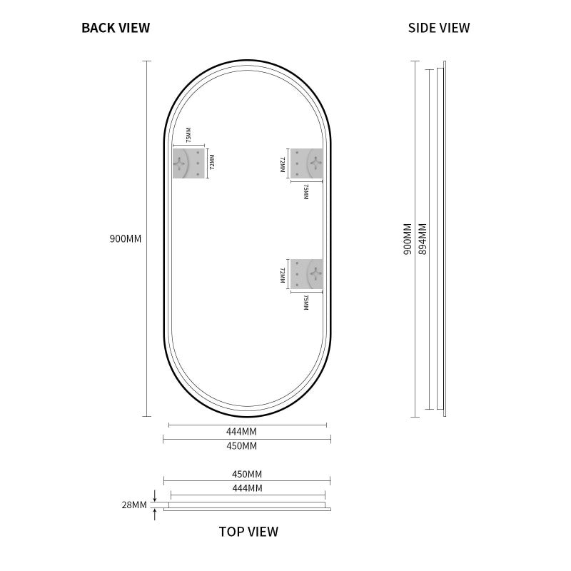 Indulge | Oval Matte Black Framed Mirror - Acqua Bathrooms