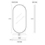 Indulge | Oval Matte Black Framed Mirror - Acqua Bathrooms