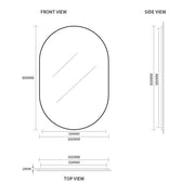 Indulge | Oval Matte Black 600 x 900 Framed Mirror - Acqua Bathrooms