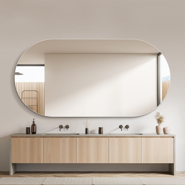 Oval 1000 x 2000 Polished Edge Mirror - Image 3