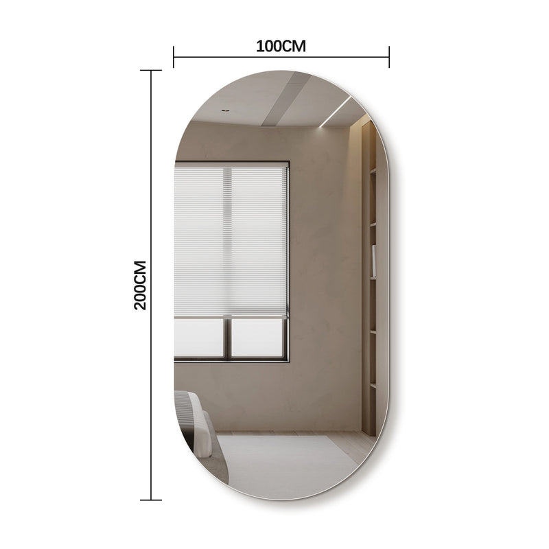 Oval 1000 x 2000 Polished Edge Mirror - Image 5