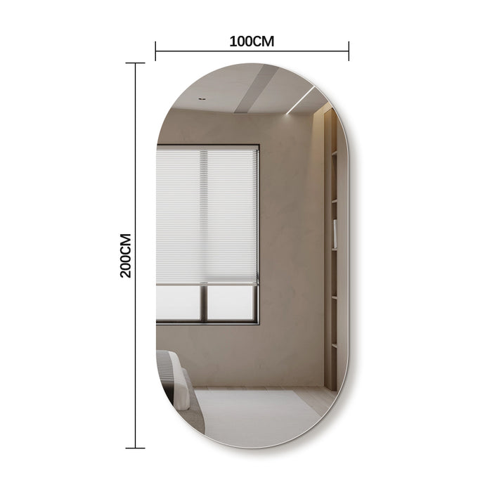 Oval 1000 x 2000 Polished Edge Mirror - Image 5