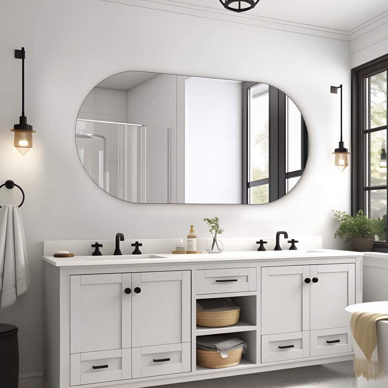 Oval Pill 1500 x 800 Polished Edge Mirror - Acqua Bathrooms