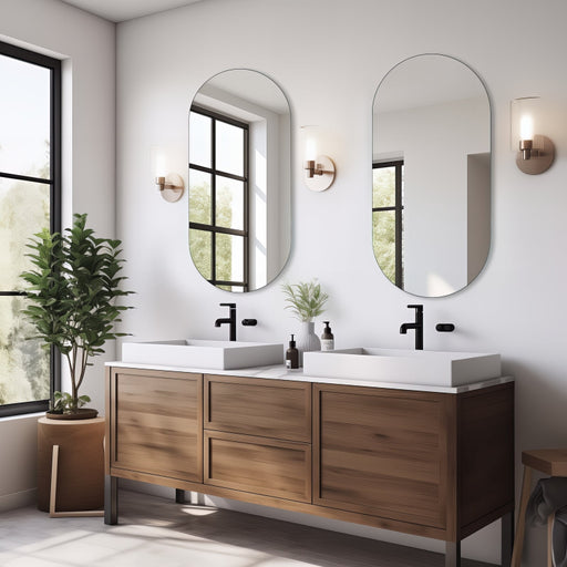 Pill Oval 450 x 900 Polished Edge Mirror - Acqua Bathrooms