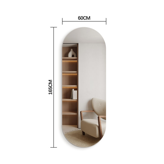 Oval 600 x 1650 Polished Edge Mirror - Image 5