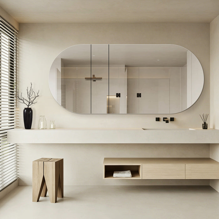 Oval 800 x 1800 Polished Edge Mirror - Image 3