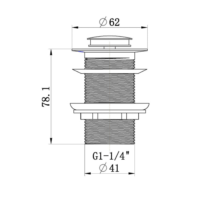 32mm Antique Brass Pop Up Non-Overflow Waste