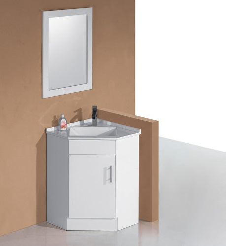 600 x 600 mm Corner White Vanity - Acqua Bathrooms
