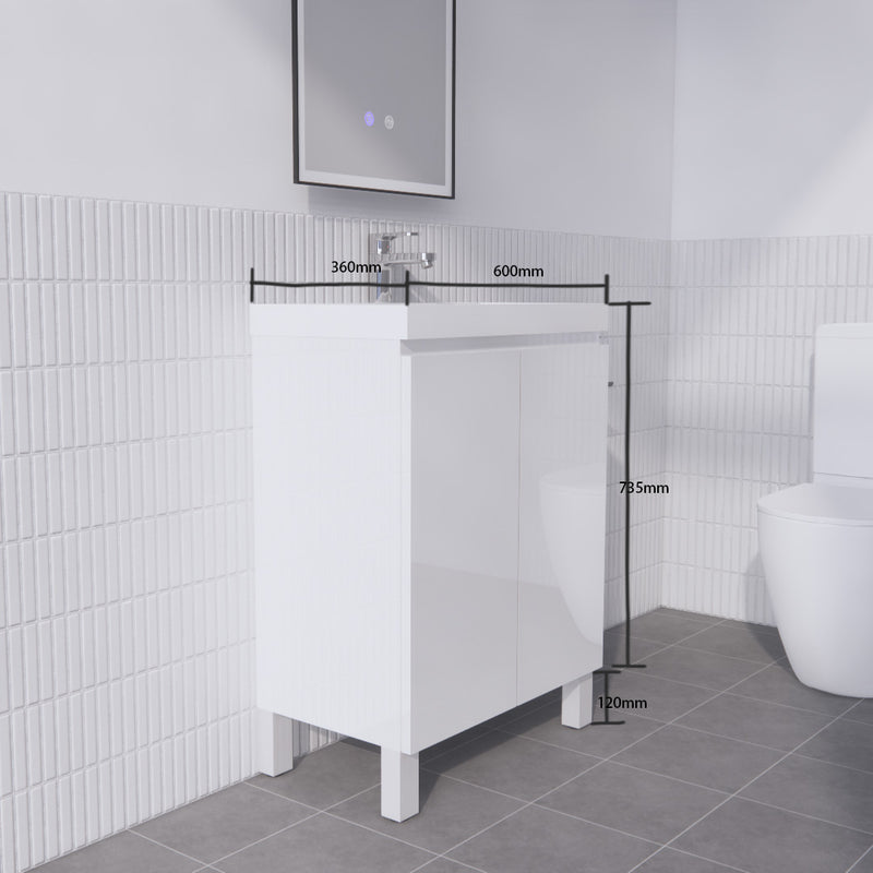 Absolute | 600mm Ensuite Narrow Vanity on Legs - Acqua Bathrooms
