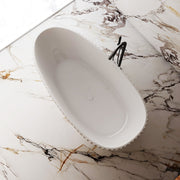Perla Fluted 1700mm Matte White Designer Oval Freestanding Bath - Acqua Bathrooms