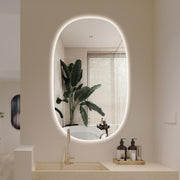 Pera 600 x 1000 Curved Touchless LED Mirror  - Three Light Temperatures - Acqua Bathrooms