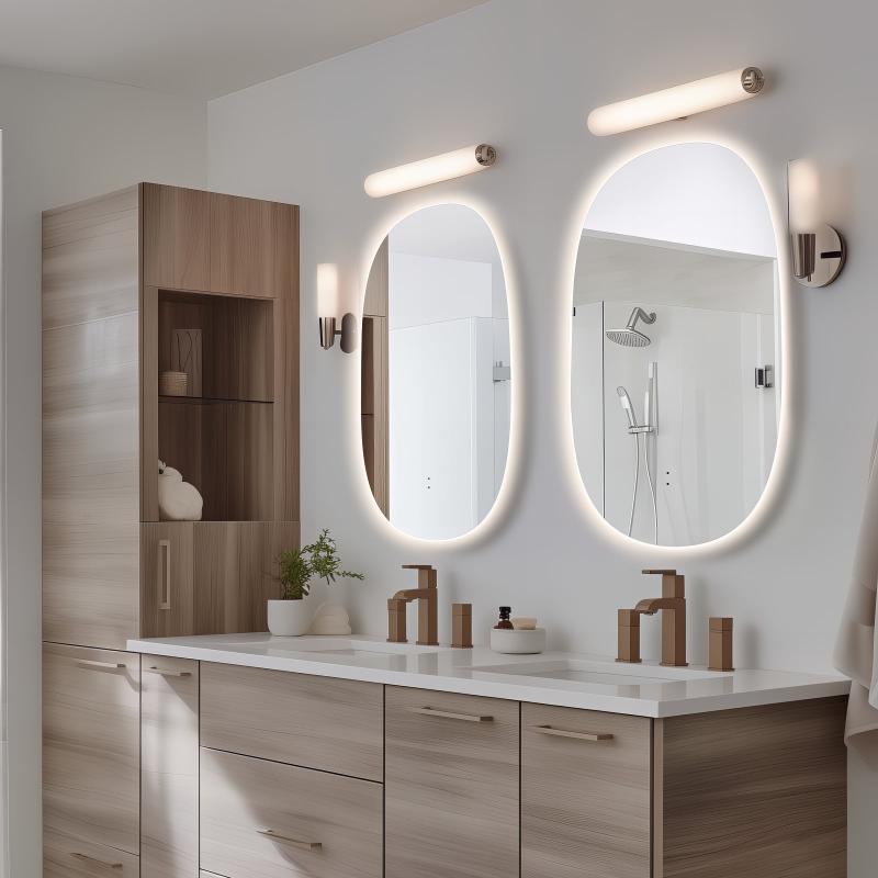 Pera 600 x 1000 Curved Touchless LED Mirror  - Three Light Temperatures - Acqua Bathrooms