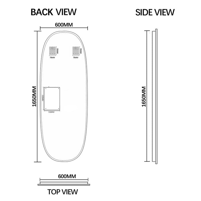 Pera 600 x 1650 Touchless LED Mirror - Three Light Temperatures