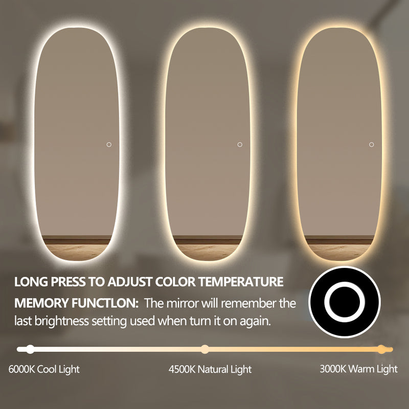 Pera 800 x 1800 LED Mirror - Three Light Temperatures